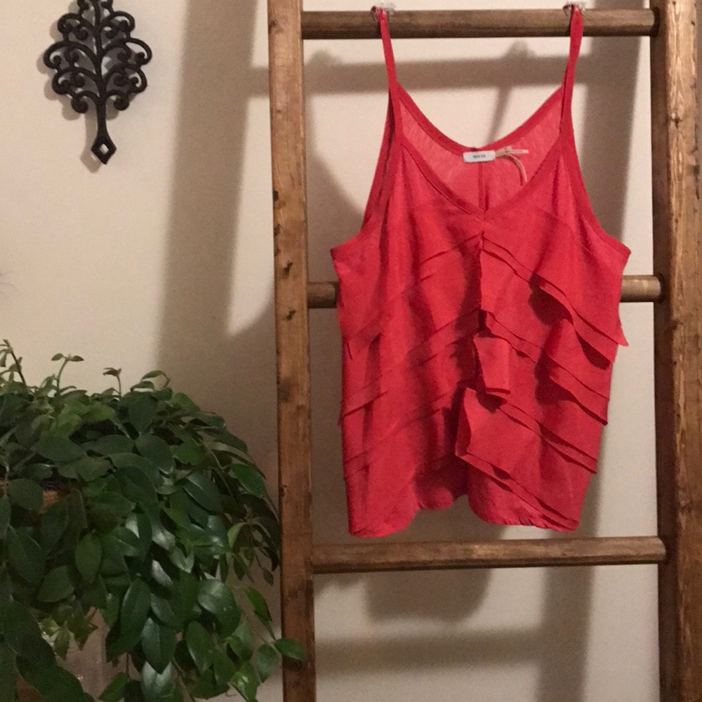 Pink v neck tank top size XS